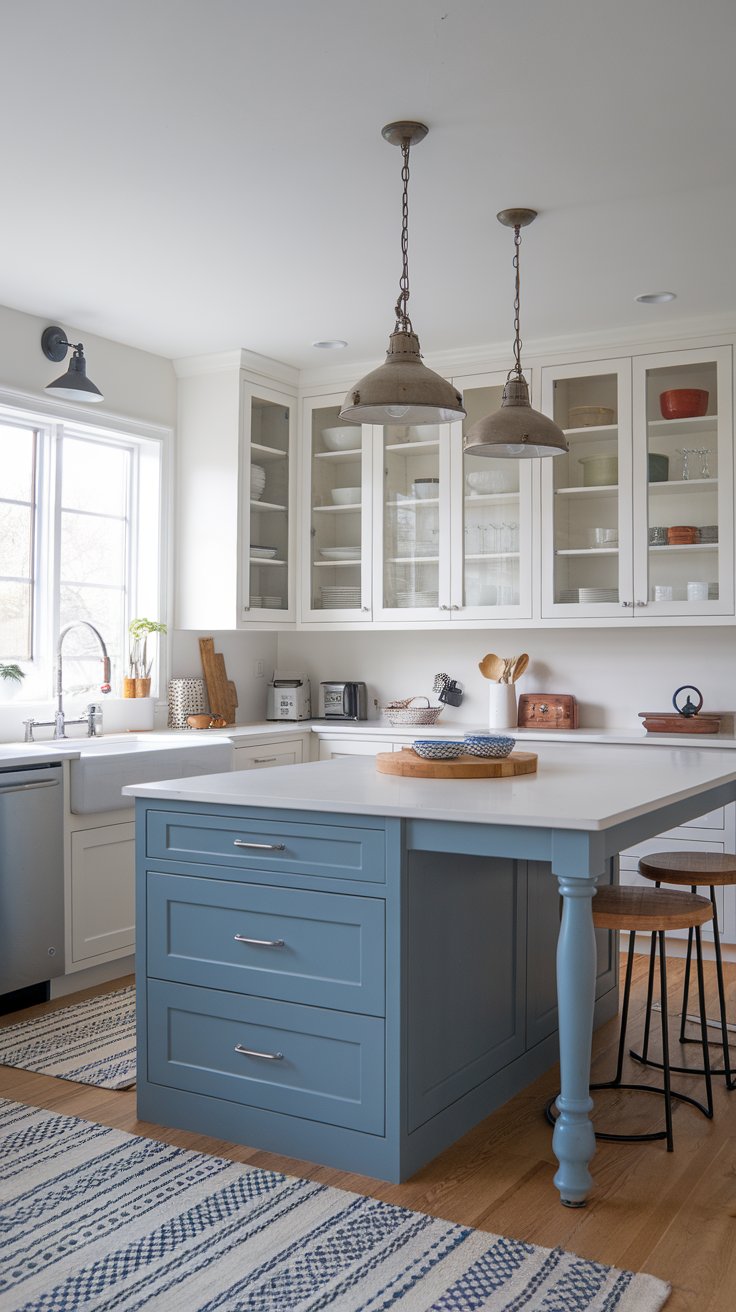 Tranquil Blue Haven: A Modern Kitchen Symphony