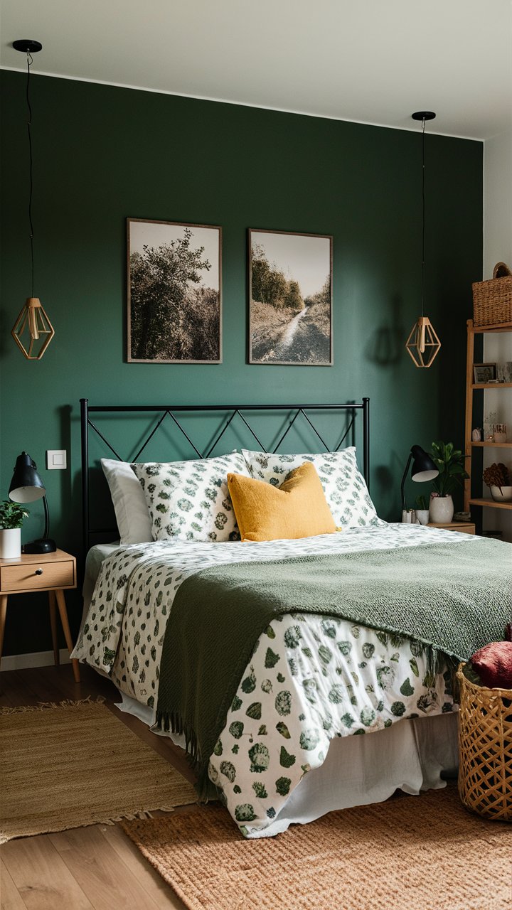 Verdant Harmony: A Nature-Inspired Bedroom Sanctuary