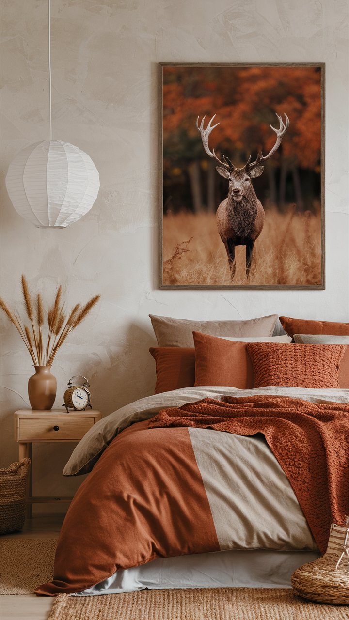 Autumnal Sanctuary: A Rustic Bedroom Retreat