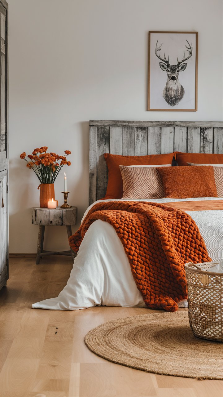 Autumnal Warmth: A Cozy Bedroom Sanctuary