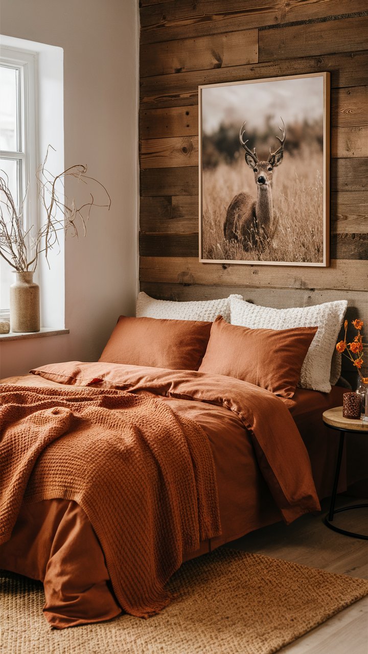 Rustic Warmth: A Cozy Bedroom Sanctuary